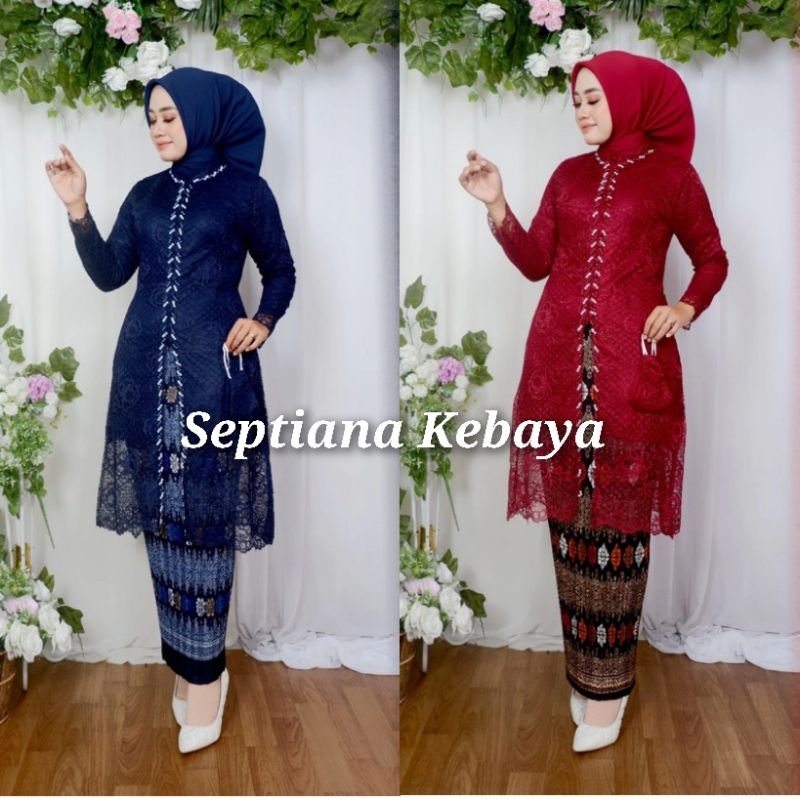 baju kebaya ibu besan  mewah / kebaya tunik payet kancing depan / kebaya modern tunik busui / kebaya
