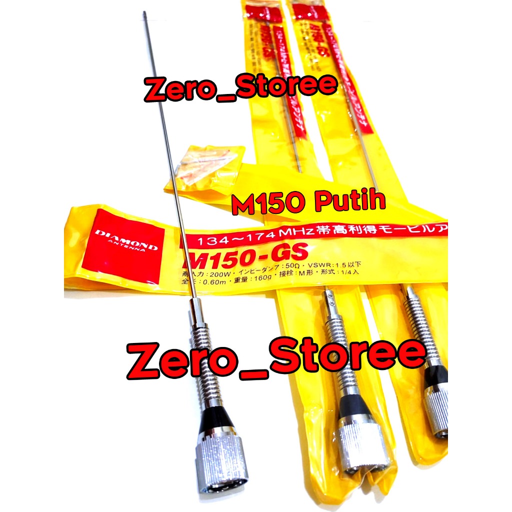 DIAMOND antenna M150-GS Mobil Antena RIG VHF M150 antena M150GS PUTIH SILVER CHROME BESI Diamond 60C