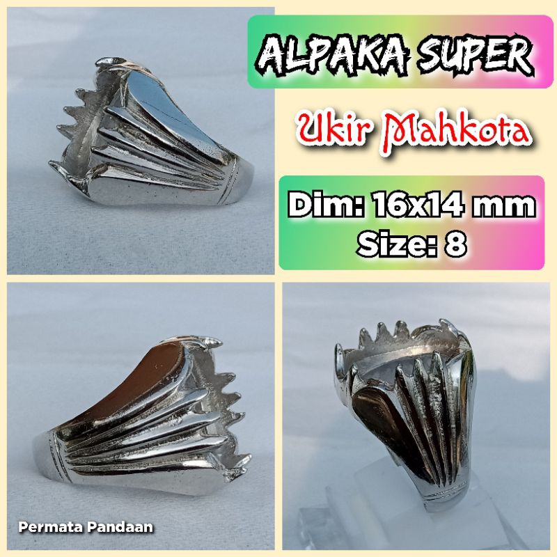 emban batu akik dan permata alpaka super ukir mahkota.46