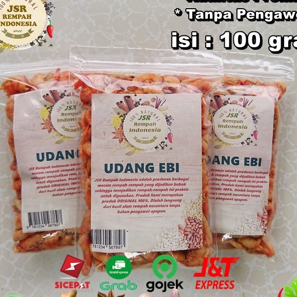 

KI3 UDANG EBI ASLI ISI 1 GRAM UDANG KERING KUALITAS PREMIUM BUMBU DAPUR JSR REMPAH