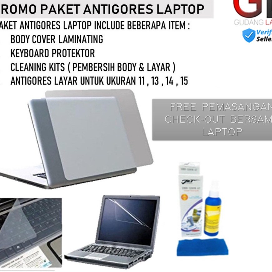 FG2 PAKET ANTIGORES LAPTOP Full Protector Layar Body Laptop 4in1