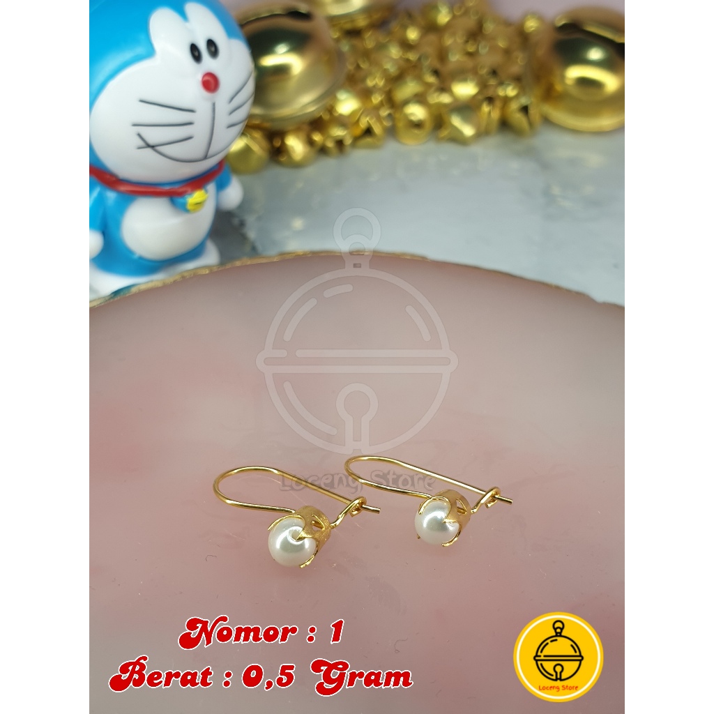 Anting dewasa gantung 0.5 (setengah) gram emas muda