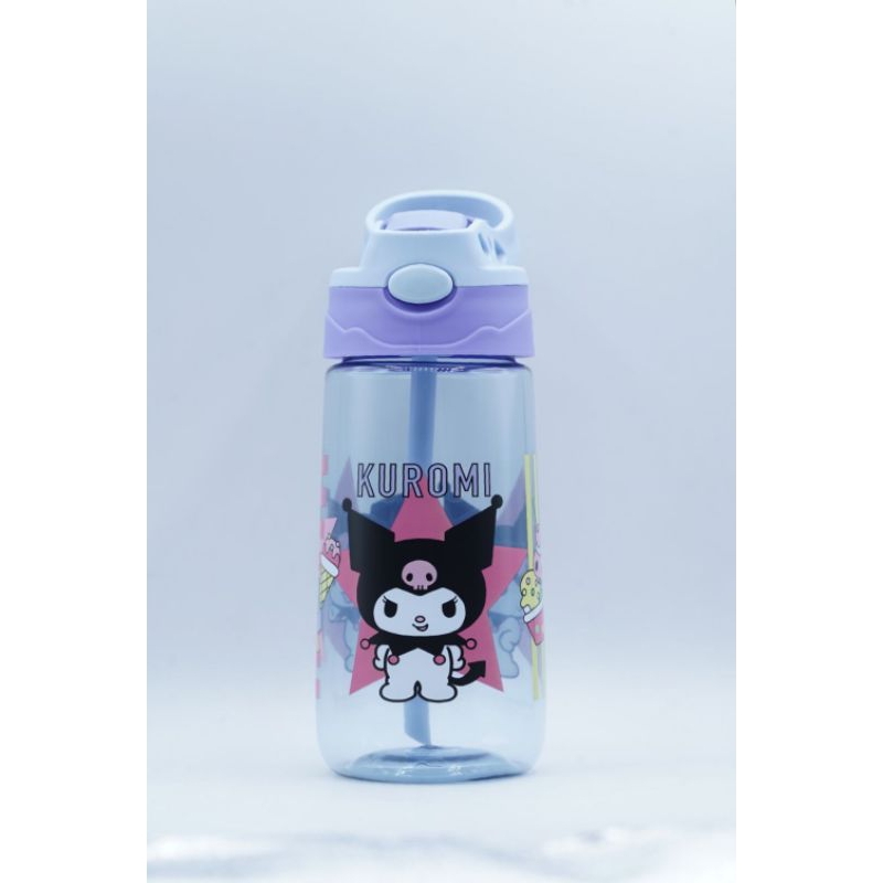 Kuromi Sanrio Botol Minum Drink Bottle Tumbler Straw Sedotan