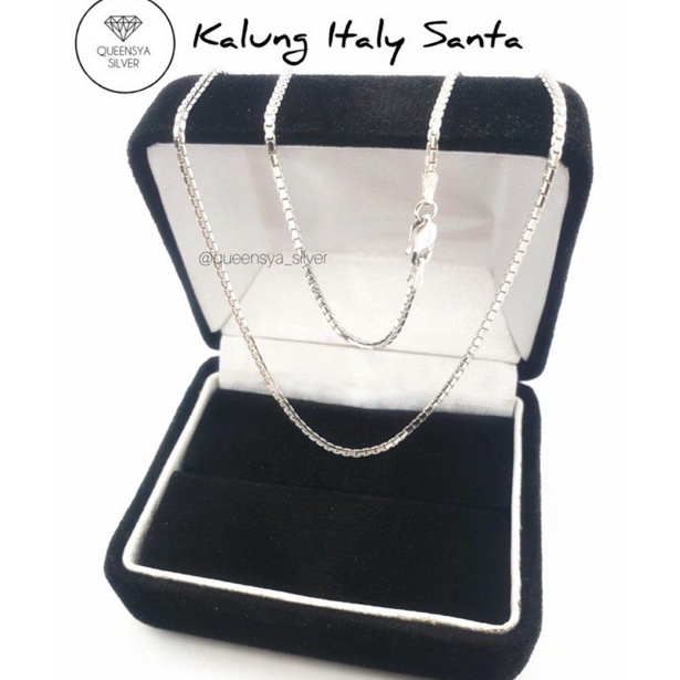 Terdepan kalung perak asli 925 lapis mas putih  kalung perak pria