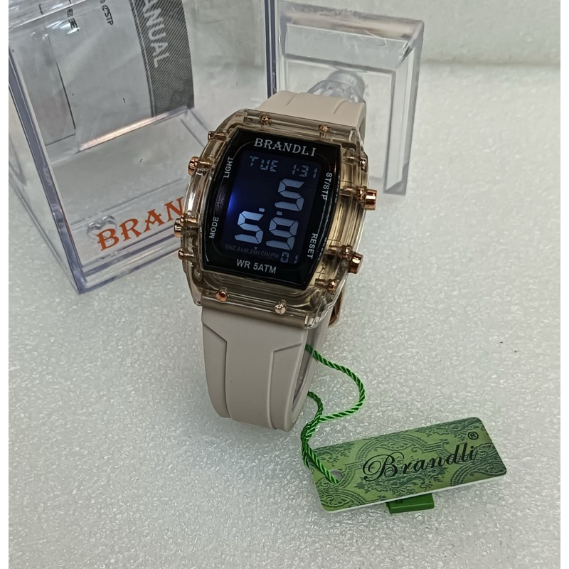 ( BISA COD ) Jam Tangan Wanita BRANDLI Original Rubber Tali Karet Digital Jam Tangan Fashion Cewek