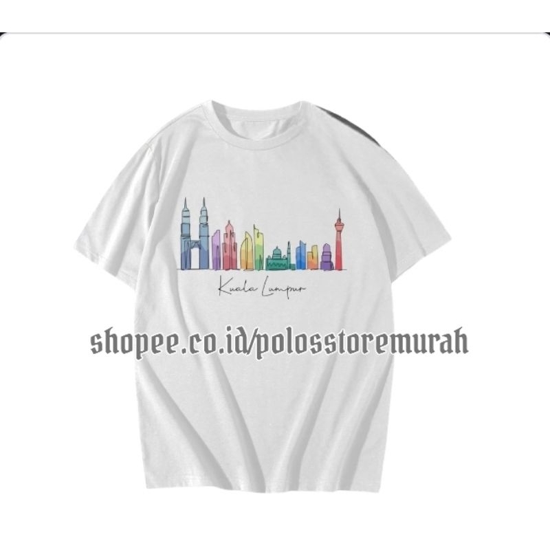 KAOS OLEH-OLEH MALAYSIA KUALA LUMPUR CITY WARNA WARni BAJU SOUVENIR KL