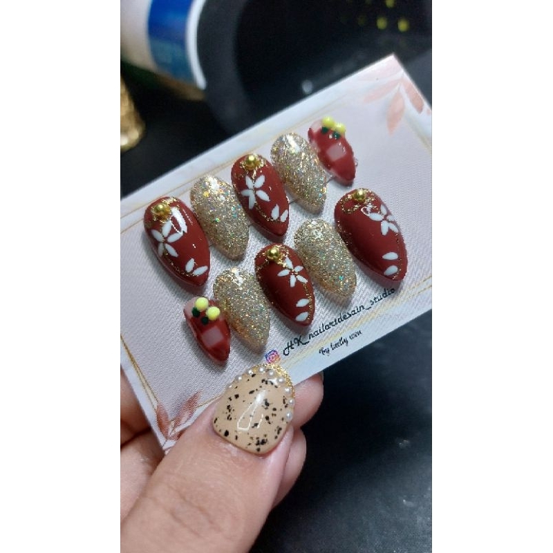 Hk_nail [Ready] Kw011  press on nail handmade Premium