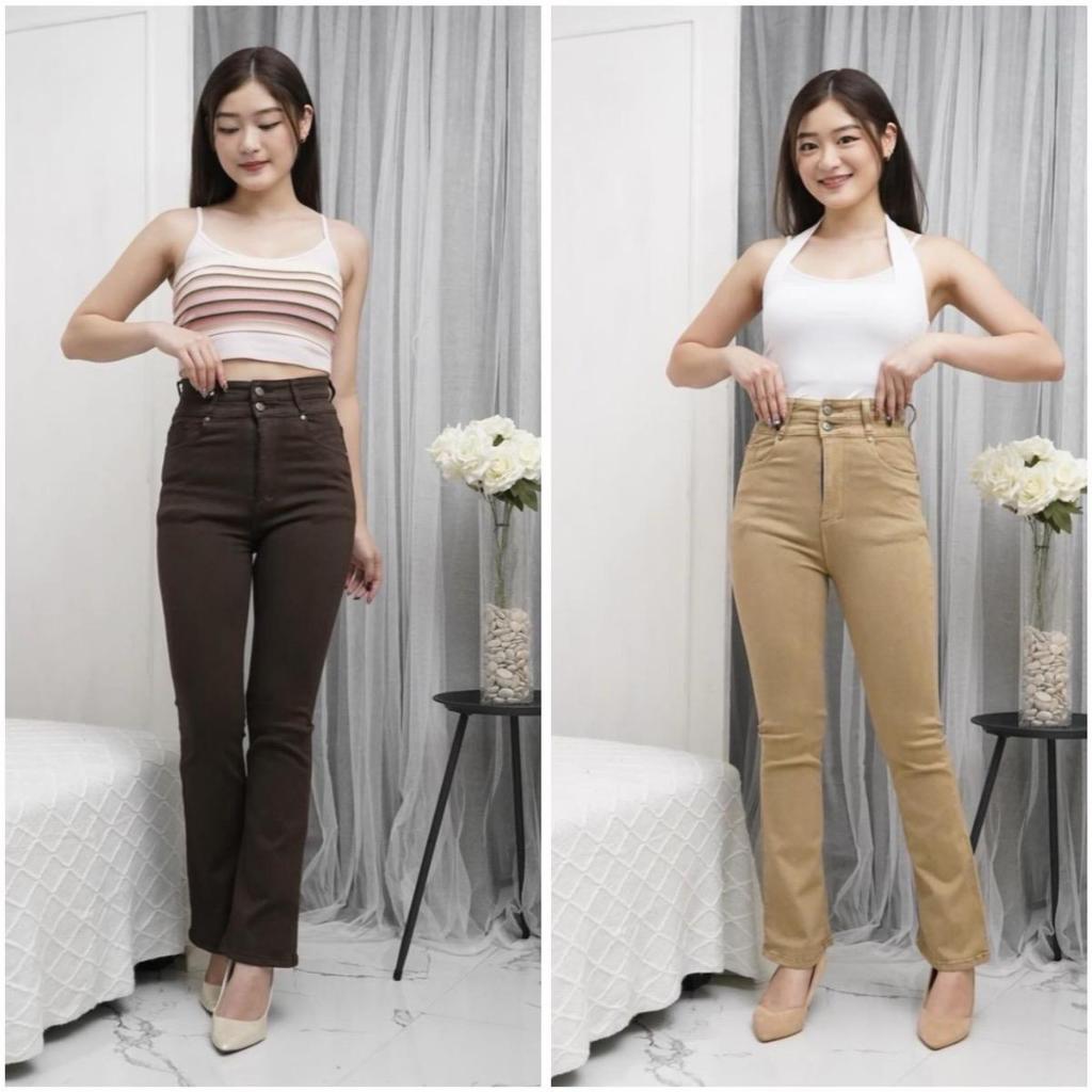 THISJEANS - Rara Cutbray Aix Two Button Jeans Streetch Celana Wanita