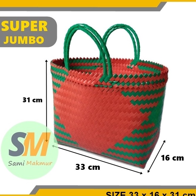 Tas Anyaman Plastik SUPER JUMBO KACA  Tas Belanja Besar  Tas Souvenir Jinjing Parcel Hajatan ART U9V
