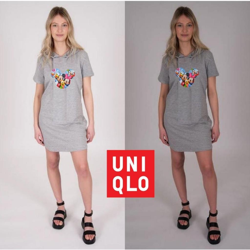 [17534] Uniqlo Dress  Hoodie Cewek Dewasa