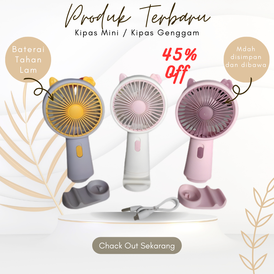 BEST Kipas SX115 Mini Handle Kipas Genggam Portable SX115 + Stand Hol
