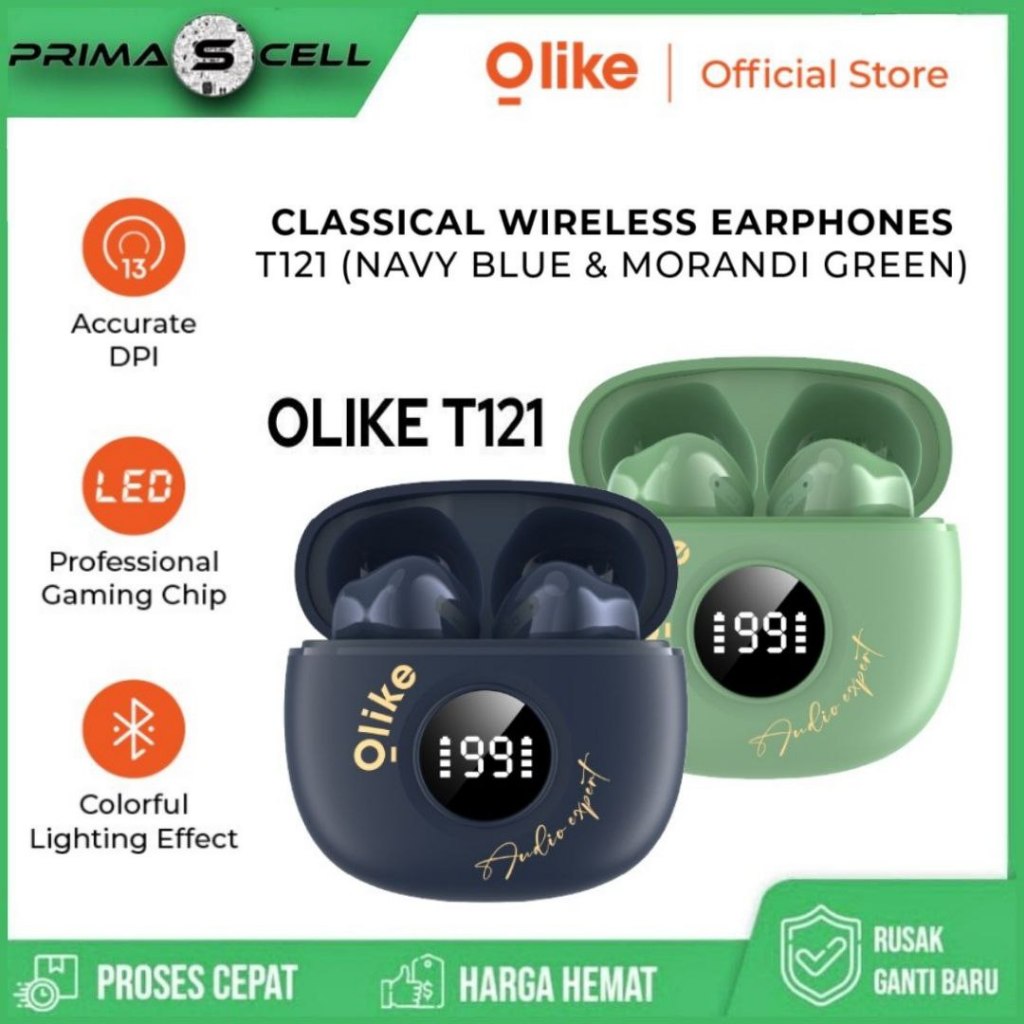 Headset Bluetooth Olike T121 TWS Classical Wireless Earphone LED Indicator T121