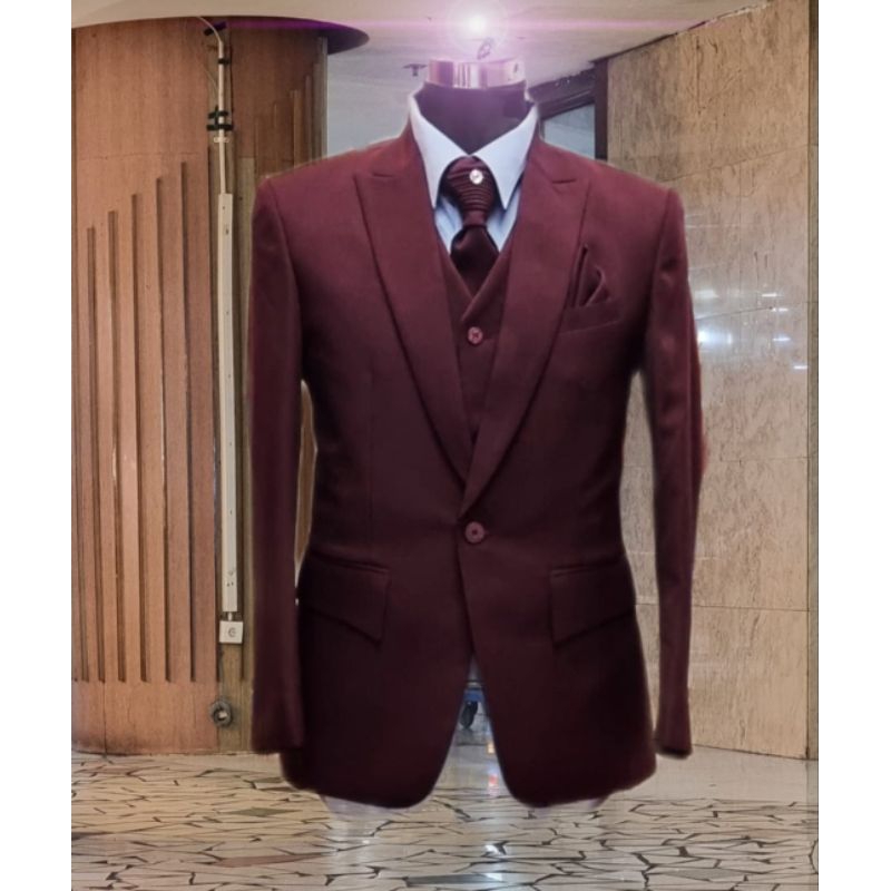Jas pengantin maroon doff/jas wedding pria marun dof/jas pria maron doff/jas formal maron dof/jas se