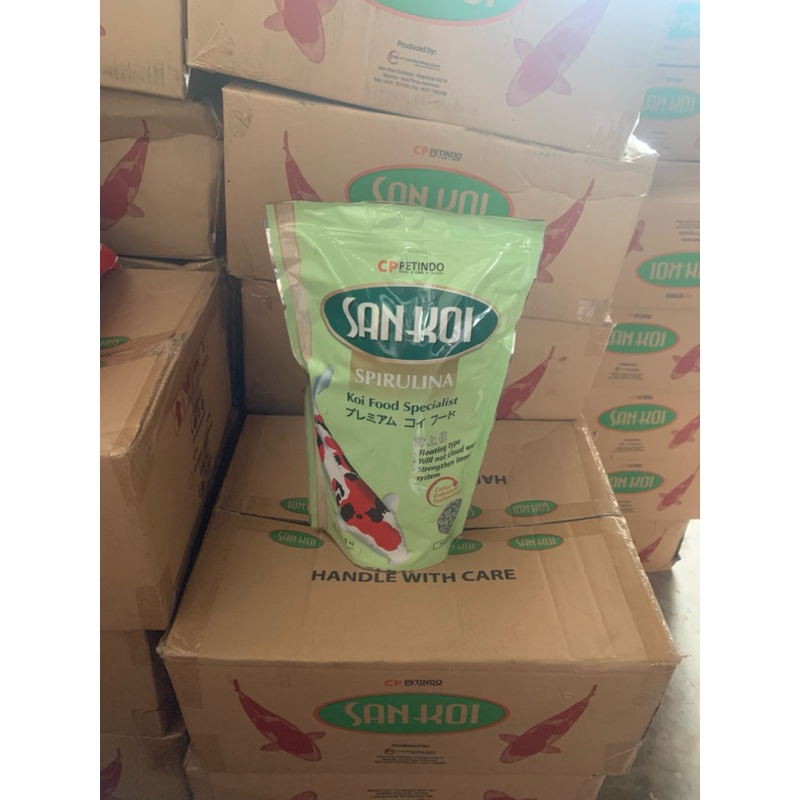 SAN KOI SPIRULINA / pelet ikan / makanan ikan koi ukuran M/S
