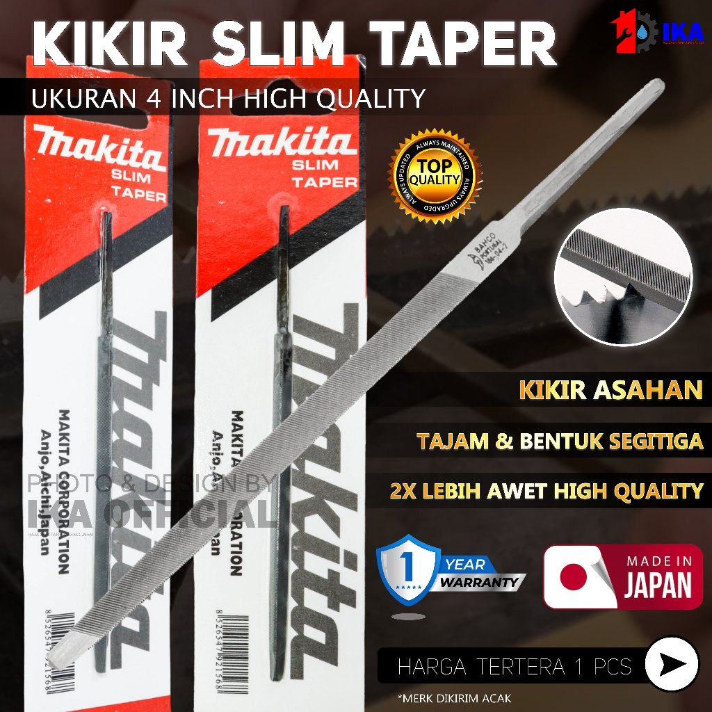 Kikir Segitiga Kikir Gergaji Kikir Segitiga Gagang Kayu 4inchi/ Alat asah gergaji / kikir gergaji