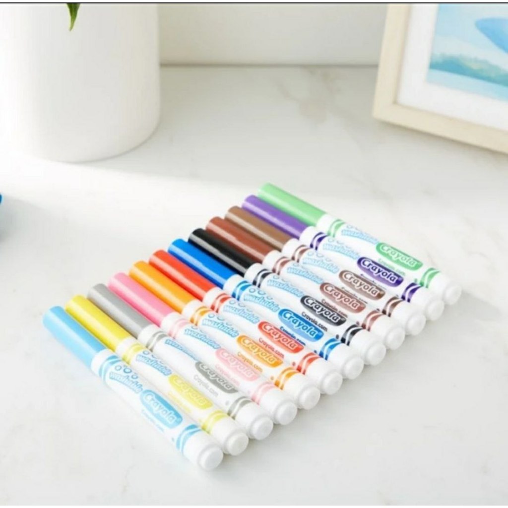 

Washable Watercolor Pen Spidol Cat Air Mudah Dibersihkan Warna - thick rod - Hijau