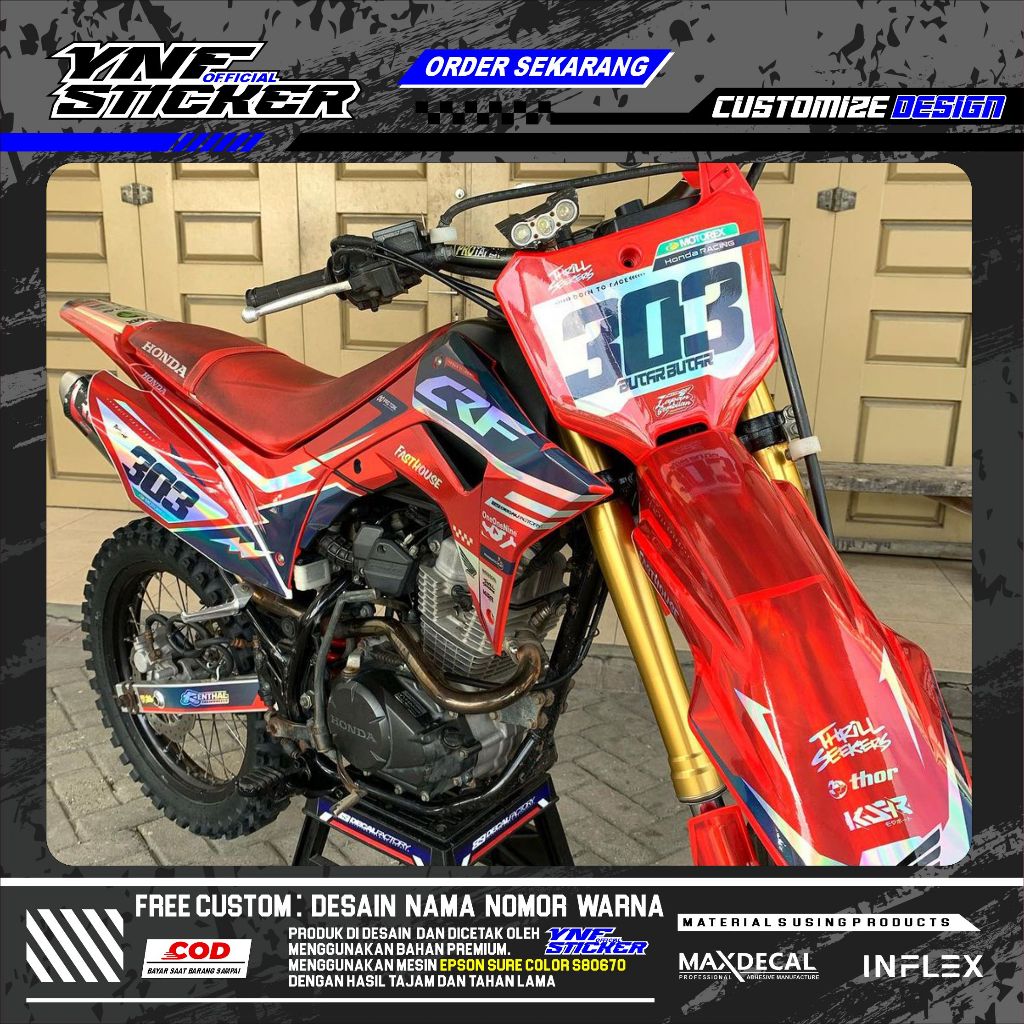 Decal HOLOGRAM CRF 150L Fullbody - Dekal Stiker HOLOGRAM  Bebas Request Desain