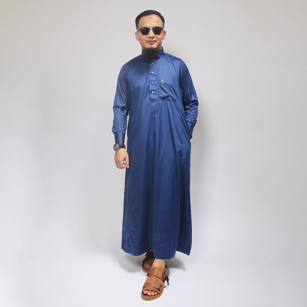 Jubah Series Hudzaifah by Al Amwa | Jubah Pria Dewasa Lengan Panjang | Jubah Kerah Kemeja Lengan Man