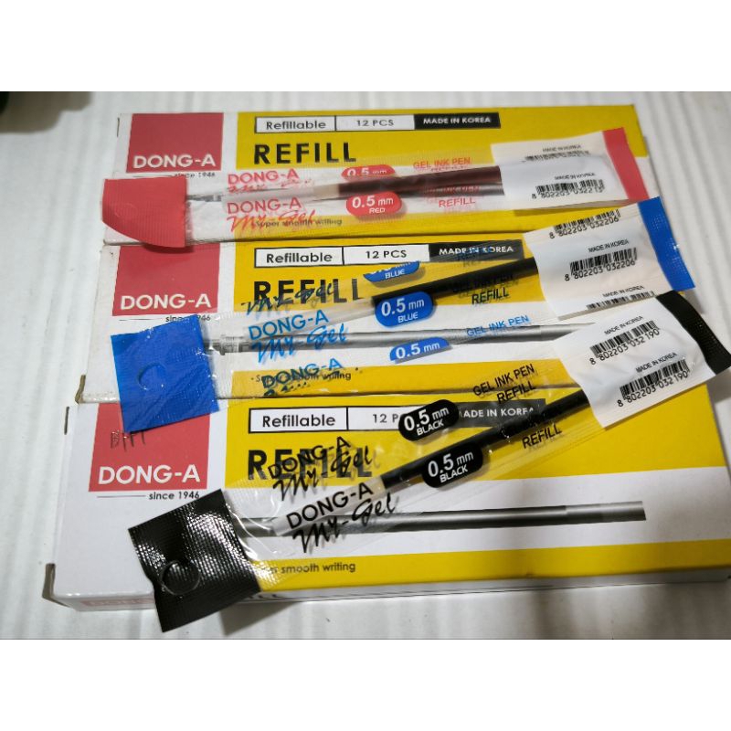 

REFILL PULPEN MY GEL MERK DONG-A / ISI ULANG PULPEN MYGEL 3 VARIAN WARNA