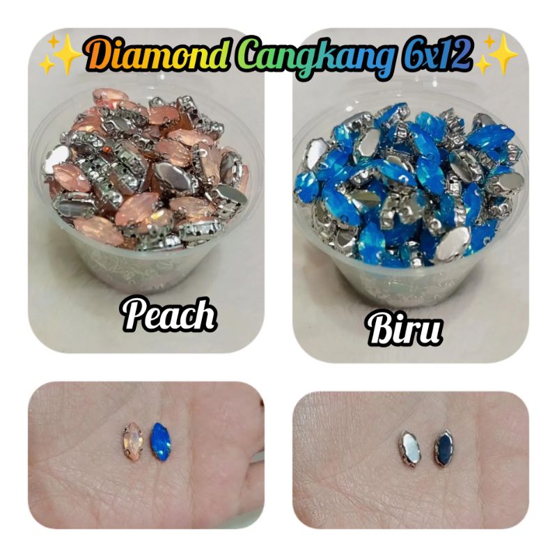 1Lusin Diamond Cangkang doff 6x12 Bahan Payet baju