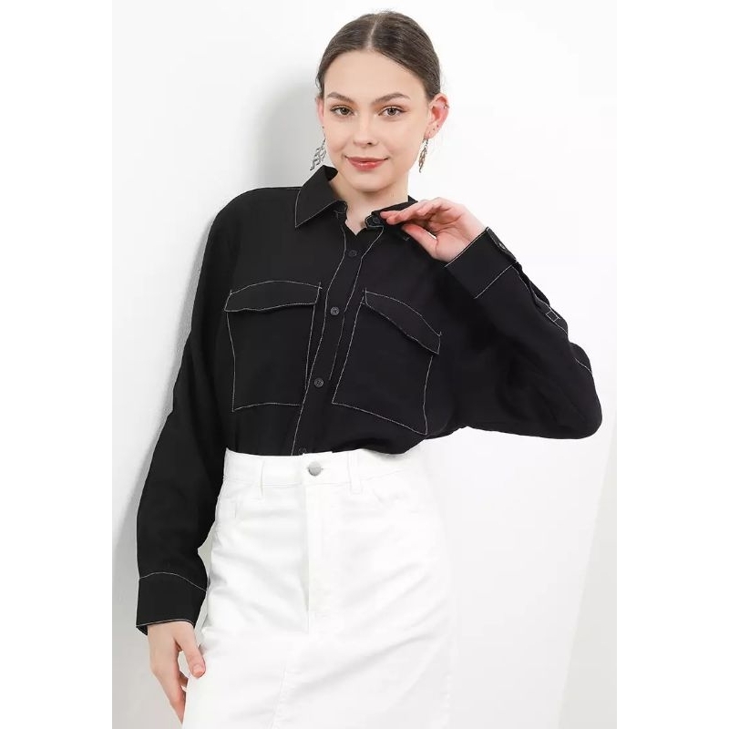 Polo Linen Shirt KC834 KEMEJA LOIS ORIGINAL WANITA KEREN