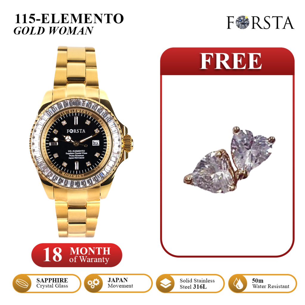 JAM TANGAN FORSTA ELEMENTO WOMEN 115 (FREE GIWANG HATI)