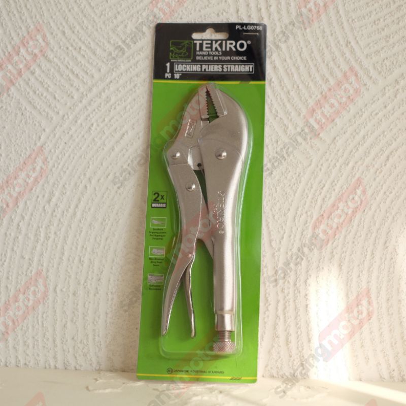 Tang buaya / tang sekrup besar / Tekiro locking pliers straight 10" / tang buaya lurus 10"