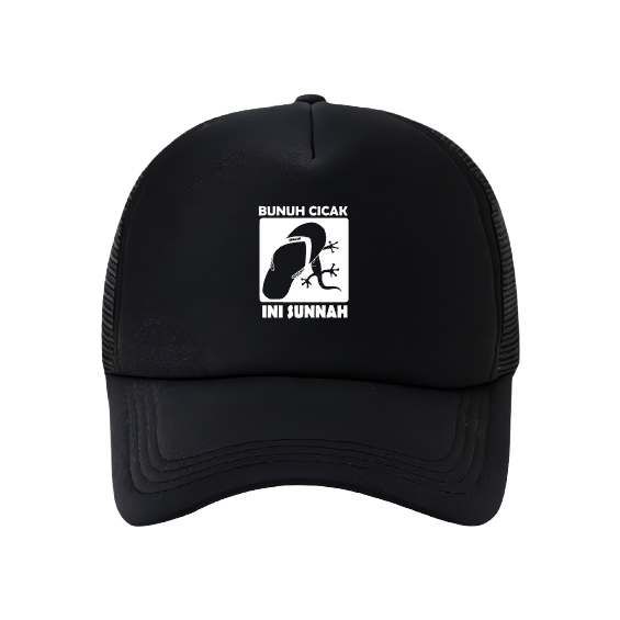 Topi trucker islami islamic Logo Sunnah Membunuh Cicak Premium Grosirsweterbandung