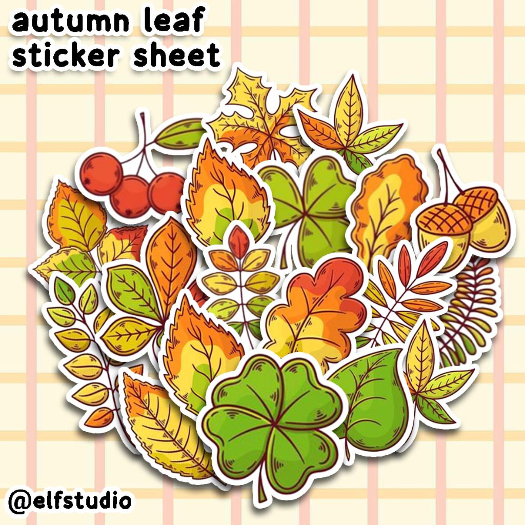 

Stiker Daun Motif Autumn Leaves Deco Sticker Planner DIY Scrapbook Stiker Dekor Daun Musim Semi