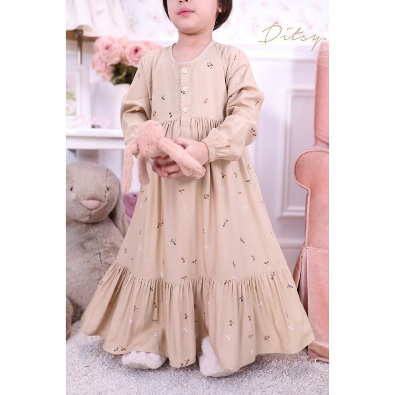 [SIAP KIRIM] LITTLE DRAGONFLY CREAM SIZE 4 BY DITSY MARET 2024