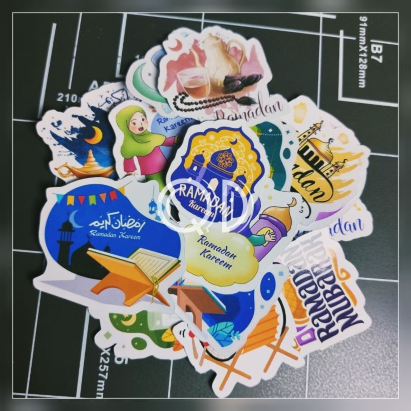 

isi 15 pcs stiker kertas ramadhan kareem sticker glossy ramadhan cute