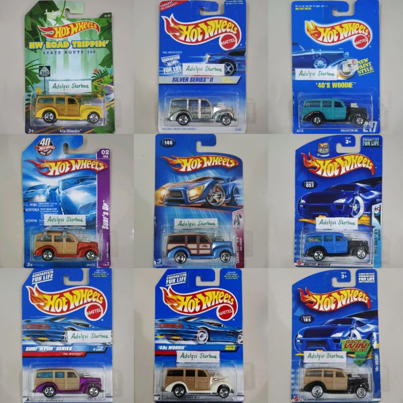 hotwheels hot wheels '40 '40s woodie woody hw road trippin state route 360 silver series II chrome n