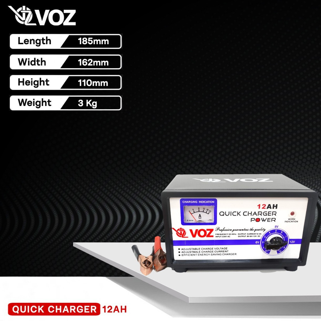 CHARGER AKI KERING Voz Charger Aki 12A - CHARGER BATERAI AKI KERING 12A