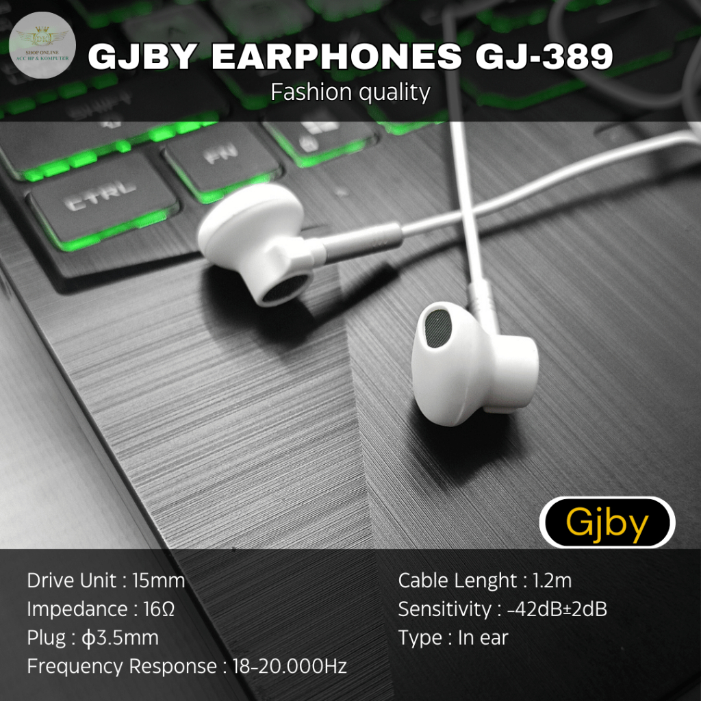 GJBY GJ-389 earphone bass handfree stereo original
