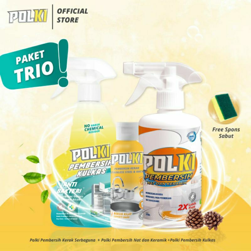 Trio Polki / Polki Pembersih Kulkas Polki Pembersih Keramik Polki Pembersih Kerak / Pembersih Rumah 