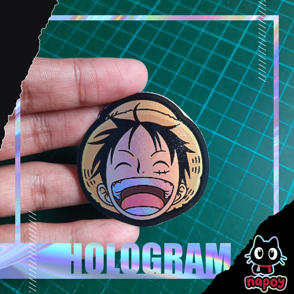 

Stiker Hologram Anime One Piece Luffy Head