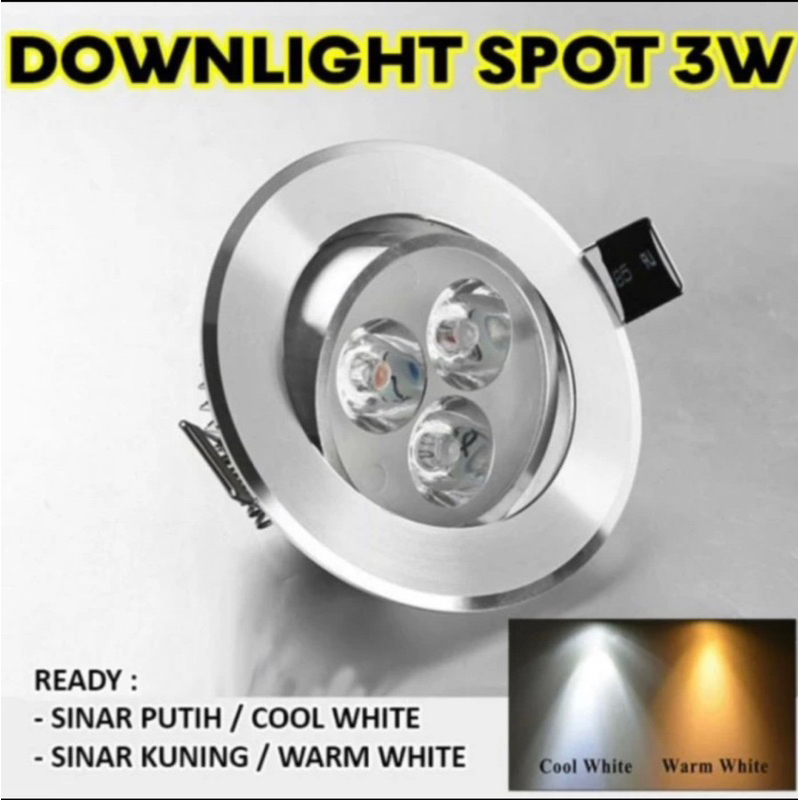 lampu downlight 3 watt 3 mata downlight panel led 3 watt adjustable