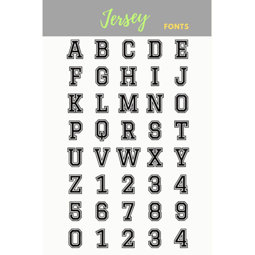 

Sticker Alphabet Jersey Fonts