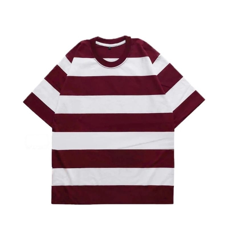 Kaos Strip Pria Dan Wanita/ Kaos Garis-Garis / Baju Kaos Salur Distro Original