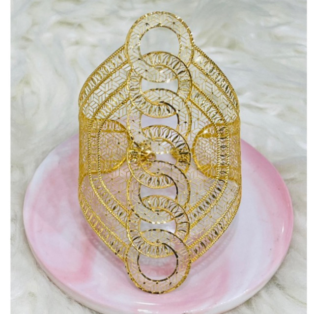 gelang kerawang bulat bulat elegant murah emas asli kadar 700