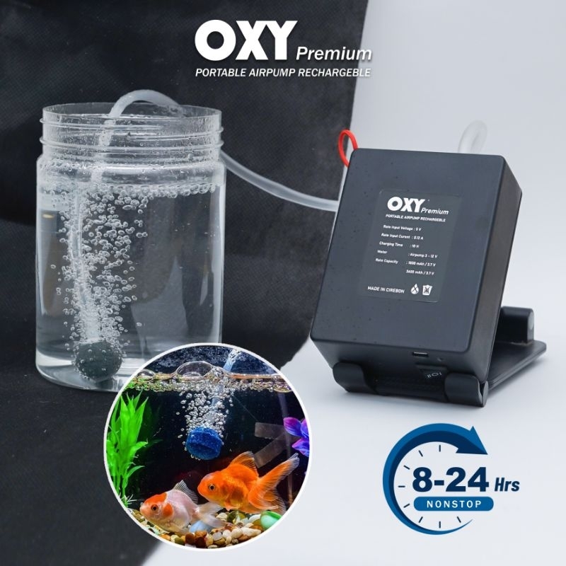 Oxy Airator Charger 8-24jam super silent Aerator Casan
