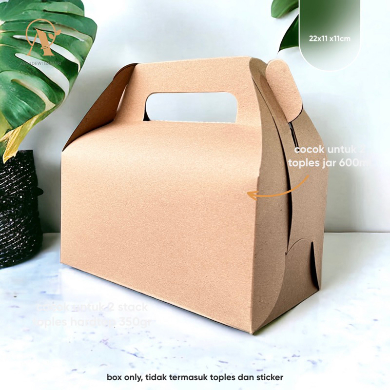 

Ashadewi Gayatri - Gable Box : 22x11x11 cm / snack box / hampers / box lebaran / box toples kue - Kraft 350gsm