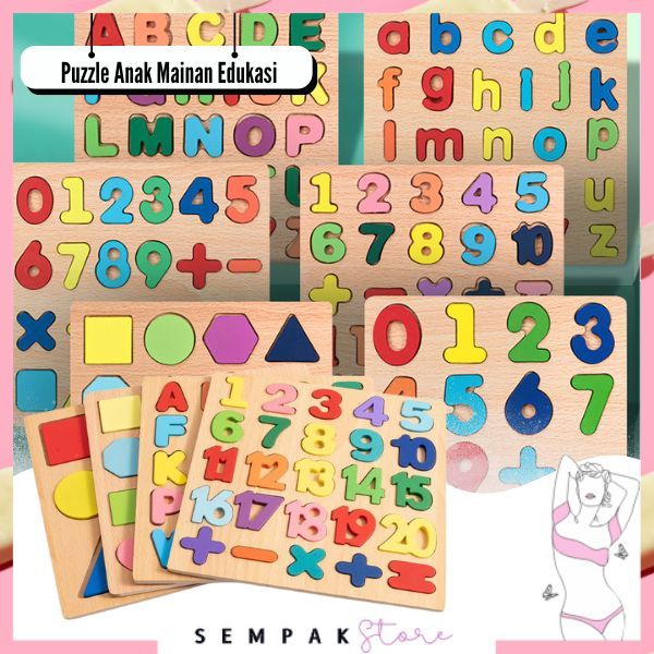 SS Puzzle Anak Mainan Edukasi Anak Bayi Perempuan Laki 2/3/4 Tahun ABC/Nomor/Grafis Edukasi Puzzles 