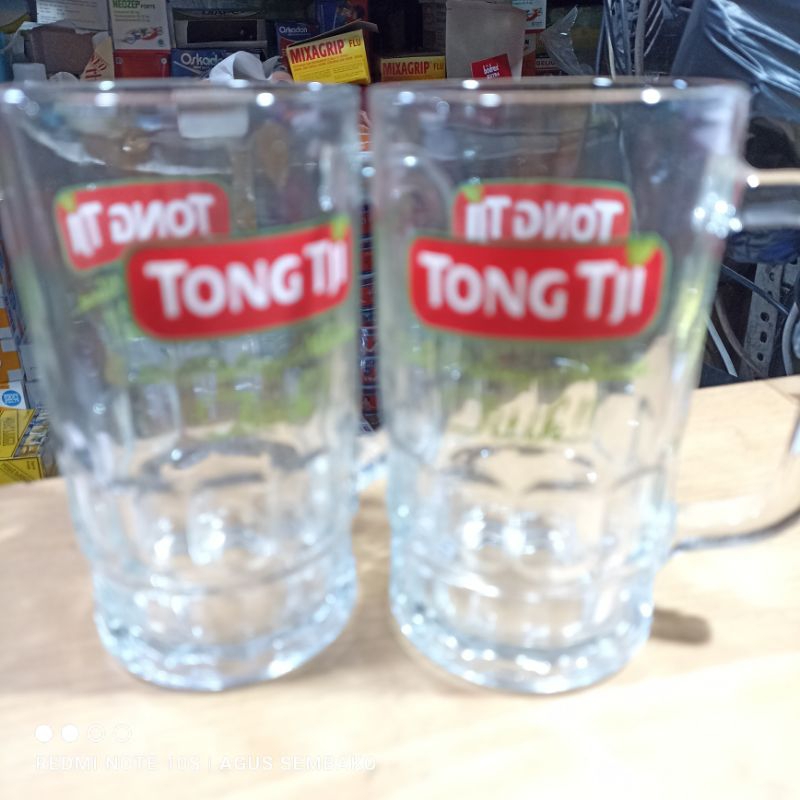 1 pcs gelas gagang teh poci - teh tong tji tebal  grosir