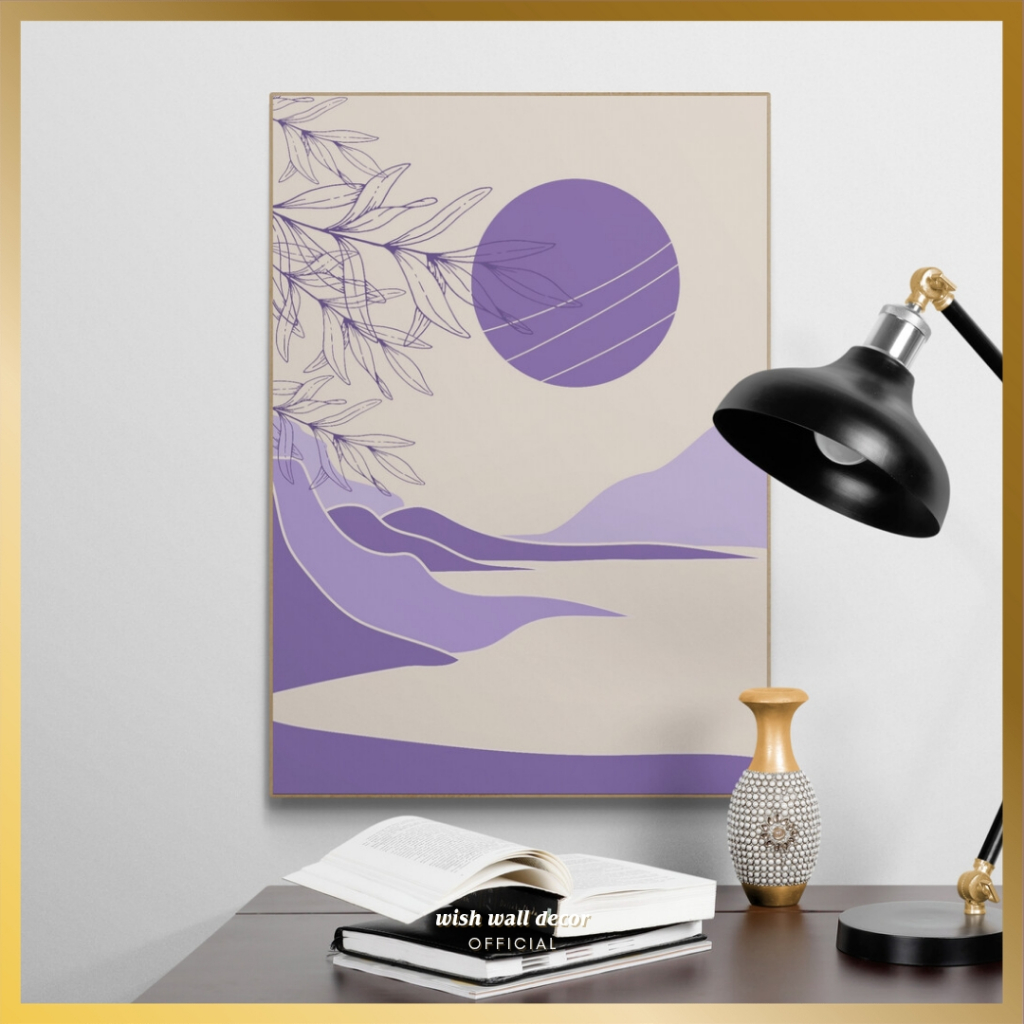 Hiasan Dinding Aesthetic 28x40 cm Ruang Tamu Purple - Pajangan Dinding Dapur Warna Ungu - Dekorasi I