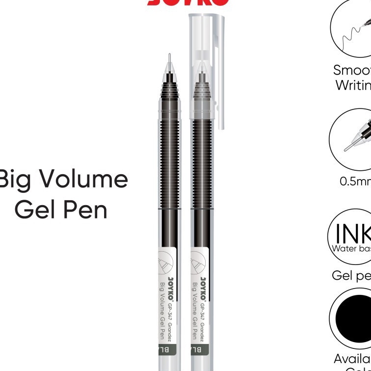 

Terlaris Gel Pen JOYKO 5mm GP347 Pak12pcsPena Gel JOYKO GRANDEZPulpen Gel