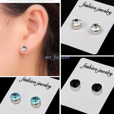 KI3 Anting berlian berwarna magnet tanpa anting tindik magnet magnet kuat anting stud palsu untuk an