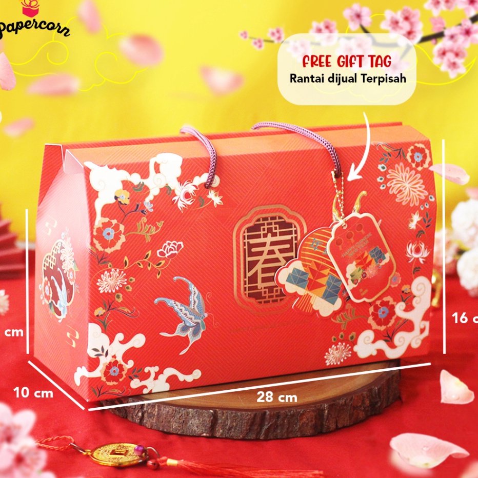 

Terbaik 1 Pcs Gable Box Imlek Muat 3 Toples Chinese Ornament uk 28x1x16 cm Free Tag imlek