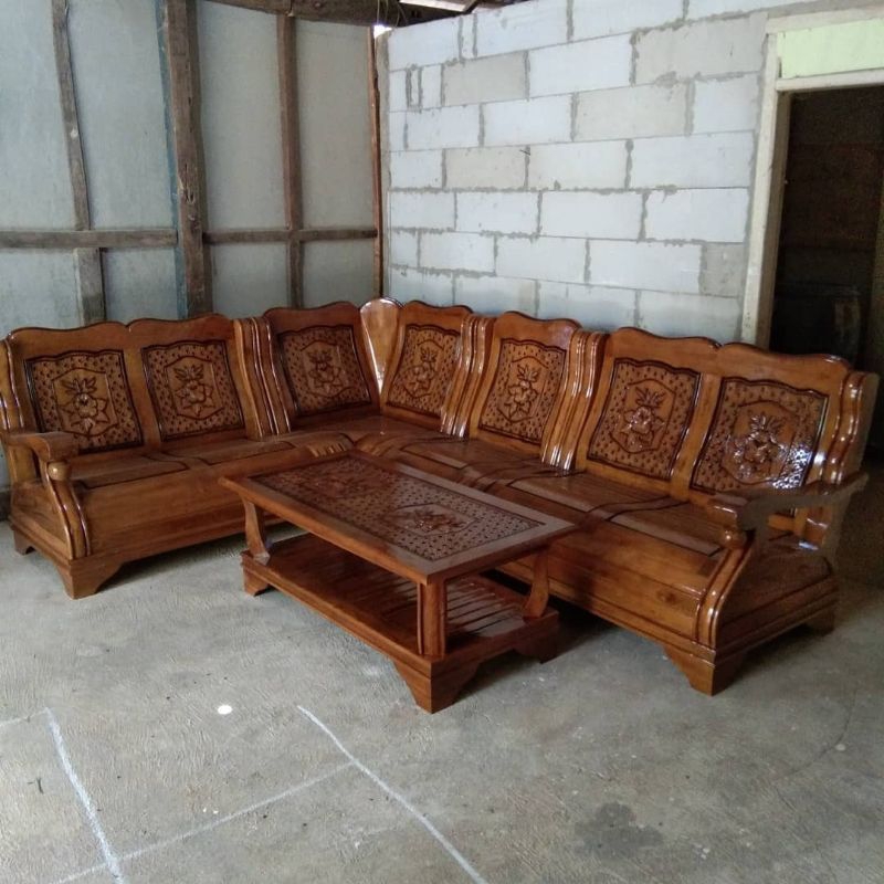 KURSI TAMU SUDUT GAJAH KURSI GAJAH KAYU JATI