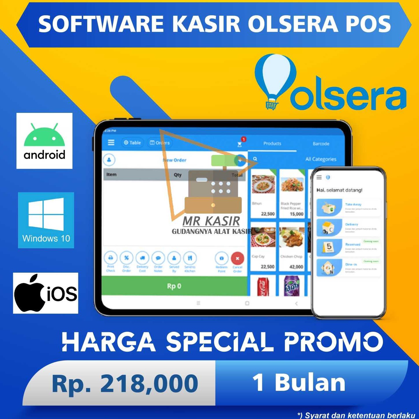 READY STOCK Software Kasir Point of Sale Aplikasi Kasir Olsera POS 1 BULAN MURAHSoftware Kasir Point